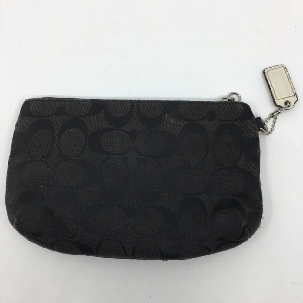 Coach PROJECT Signature Jacquard Turnlock Wristlet Pouch Black